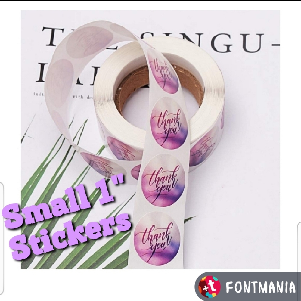 200 ct  SMALL 1 " Thank You Stickers - Picture 2 of 10
